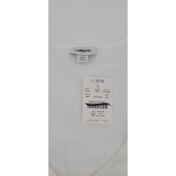 NWT J Crew Short-sleeve V-neck top White Size XS Retail $79.50 - Picture 5 of 7